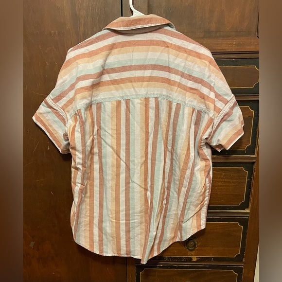 Madewell Flannel Courier Shirt in Sunrise Stripe - Picture 2 of 4